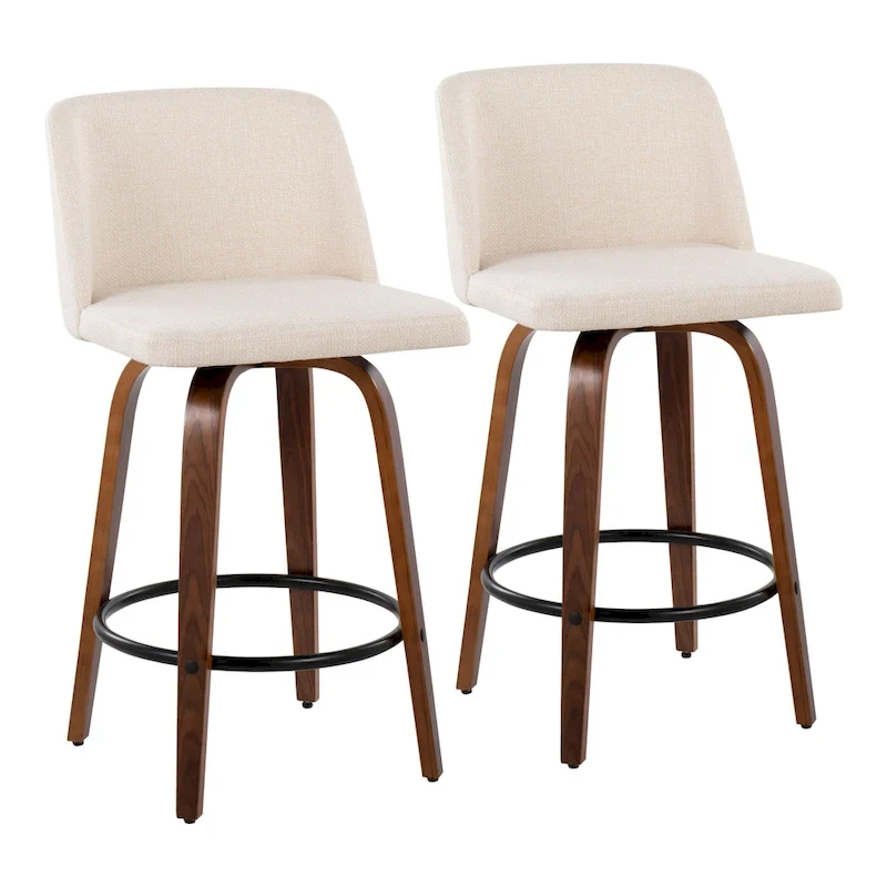 Carson Carrington Vallberga 26  Counter Stool with Black Round Footrest (Set of 2)