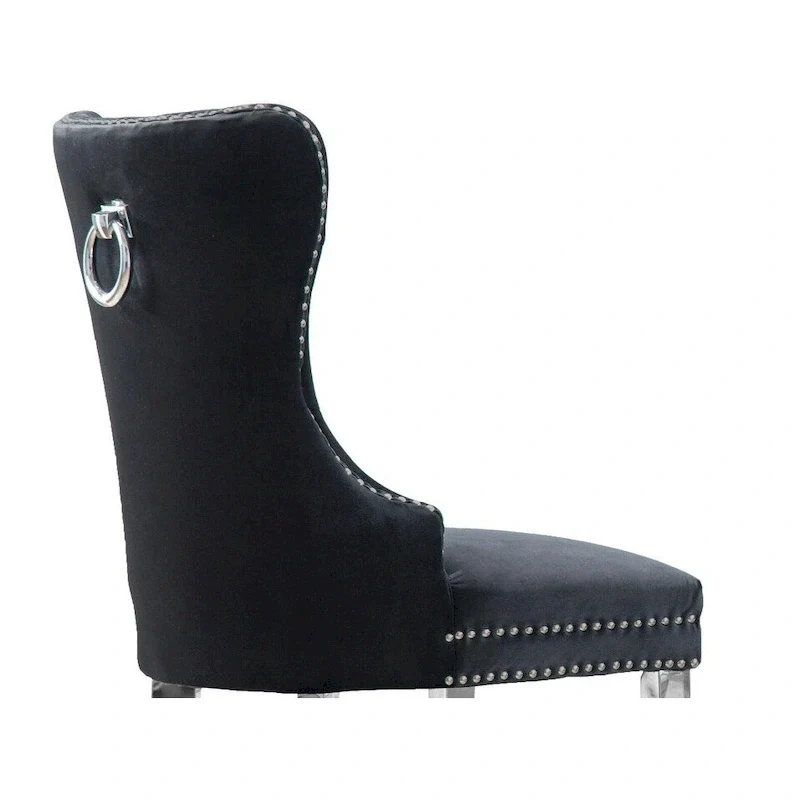 7-Piece Stainless Steel Nailhead Trim Dining Set