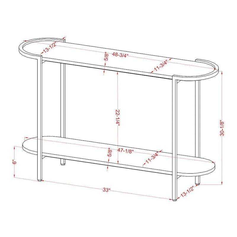 Rowland Urban Light Grey 49-inch Steel 1-Shelf Sofa Table by Furniture of America