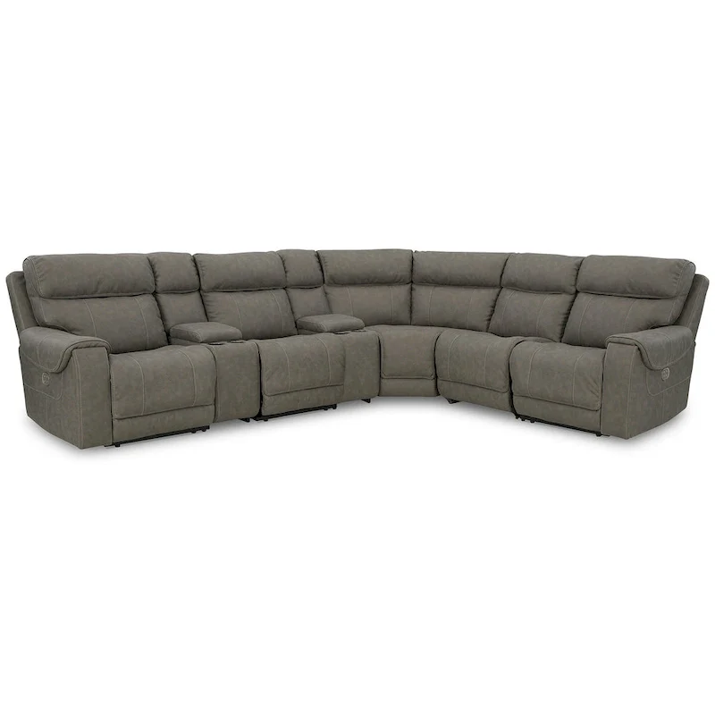 Signature Design by Ashley Starbot Gray 7-Piece Power Reclining Sectional - 112W x 112D x 42H