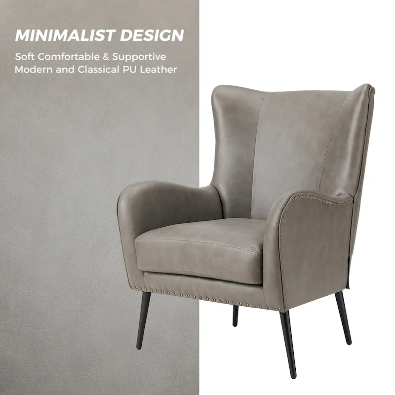 Invidiae Wooden Upholstered Armchair with Metal Legs