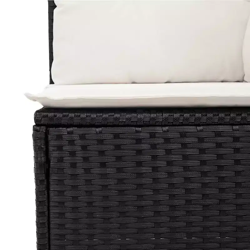 vidaXL Garden Sofa Set Black PE rattan Large Modular