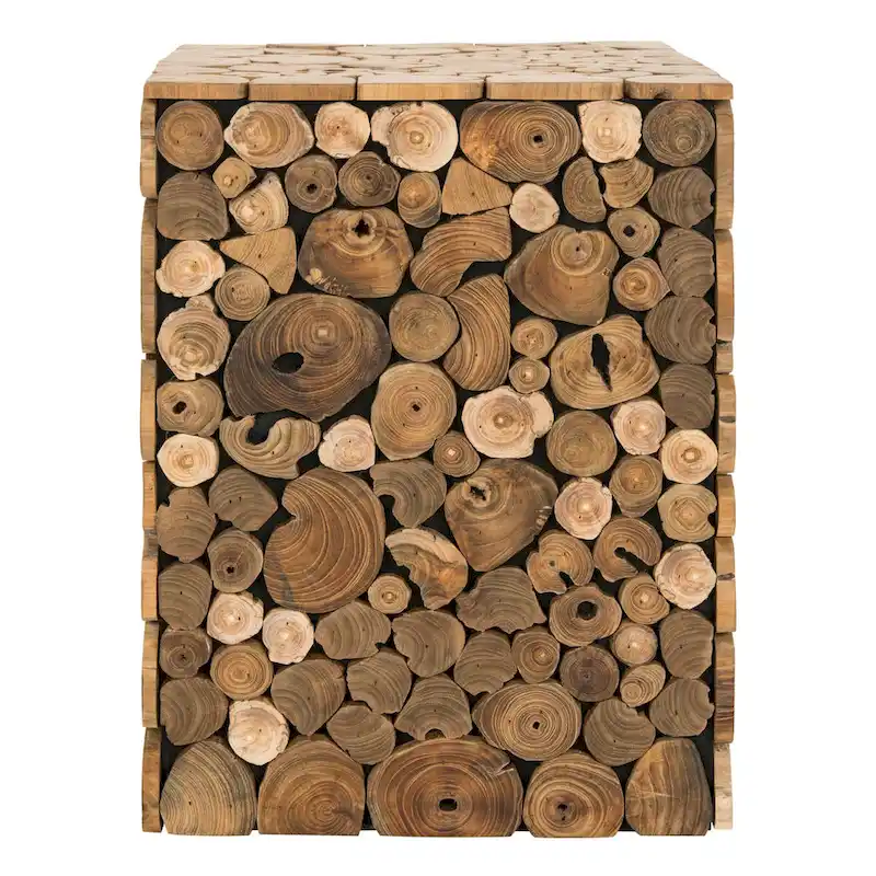 SAFAVIEH Iida Bali Black Stool - Natural - 13  x 13  x 18  - 13Wx13Dx18H