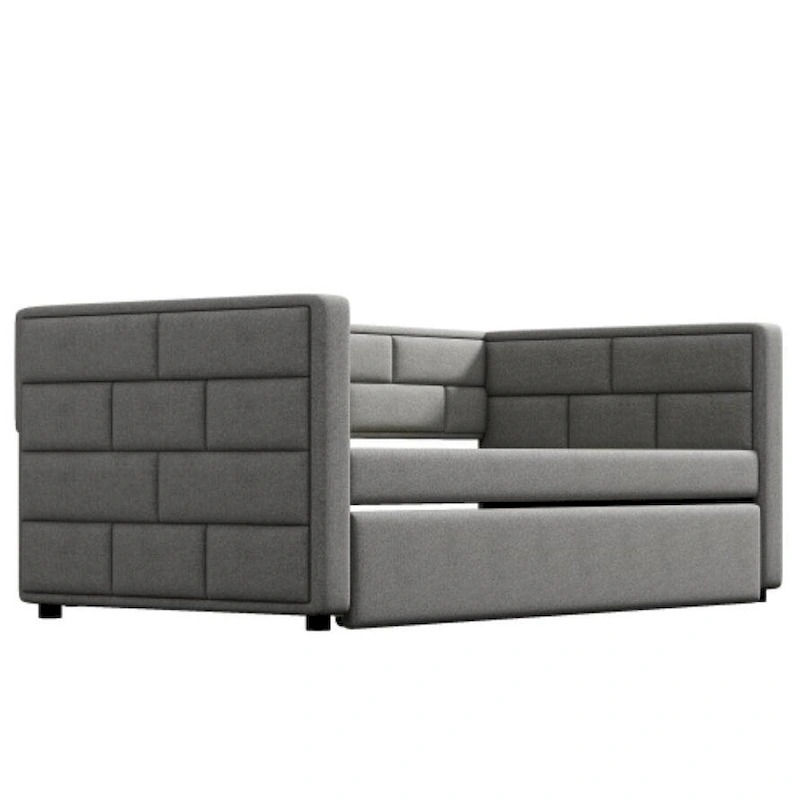 Twin Size Daybed with Trundle in Gray