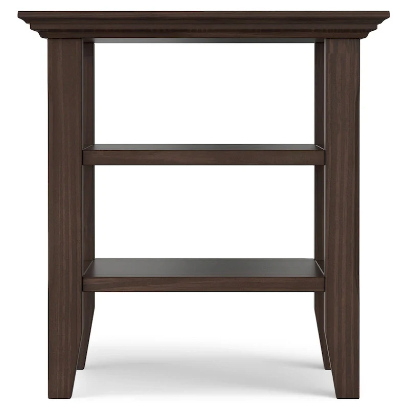 Square End Table with Open Shelves - 19 Inch Wide
