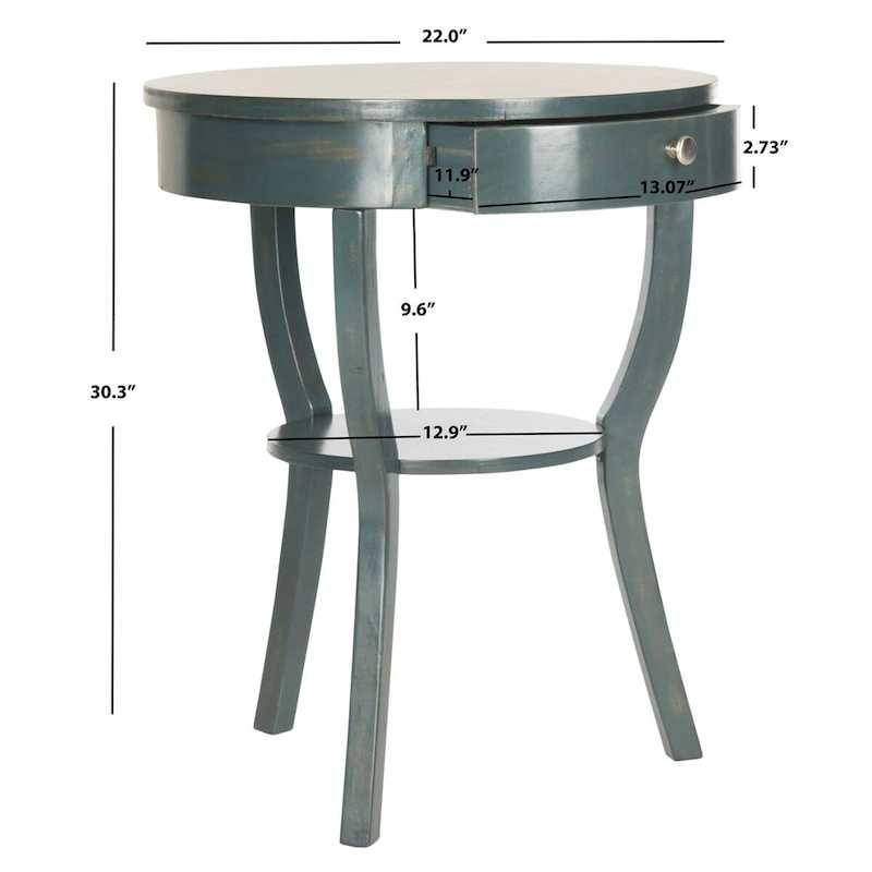 SAFAVIEH Mercedes End Table - 22 x 22 x 30.3 - 22Wx22Dx30H