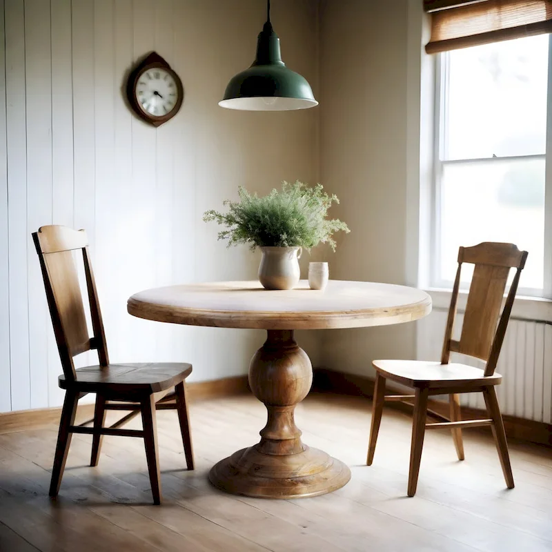 48-Inch Round Dining Table with Pedestal Base
