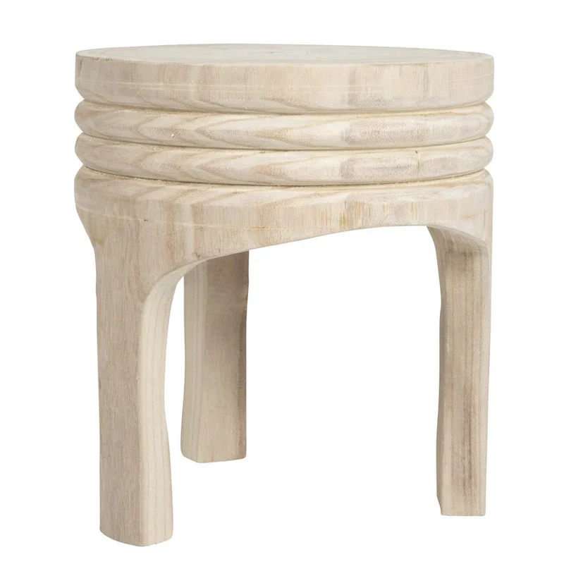 Paulownia Wood Carved Stool