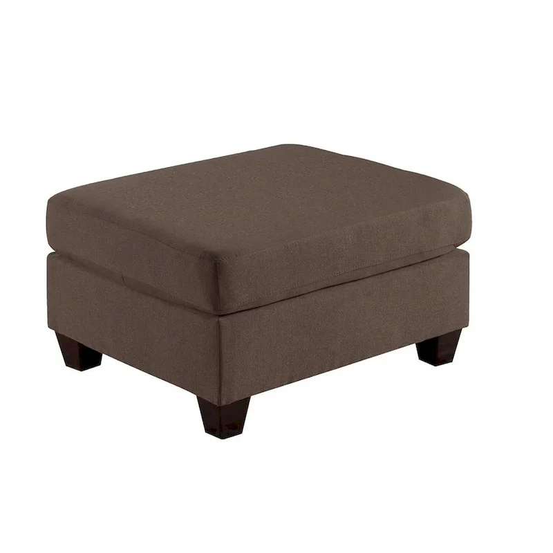 Linen-Like Fabric Upholstered Cocktail Ottoman