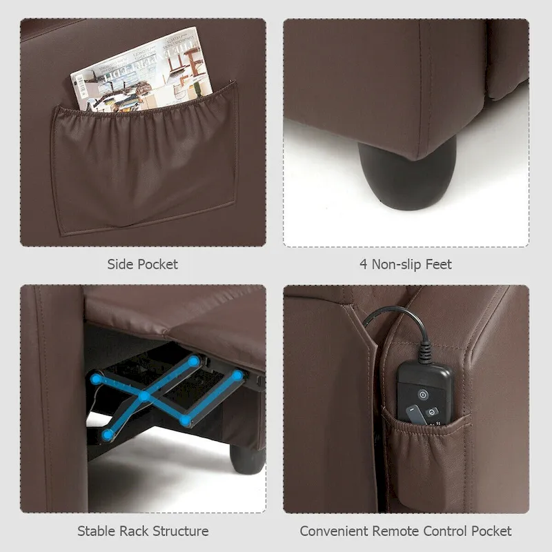 Massage Recliner Chair Single Sofa Padded Seat w/ Footrest