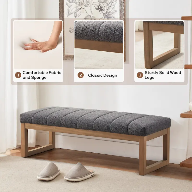 45 Entryway Upholstered Bench Shoe Rack Bench