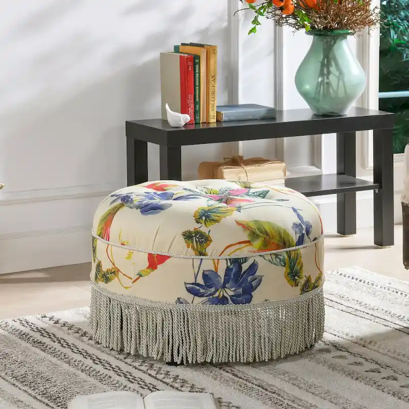 Yolanda 24 Upholstered Round Accent Ottoman
