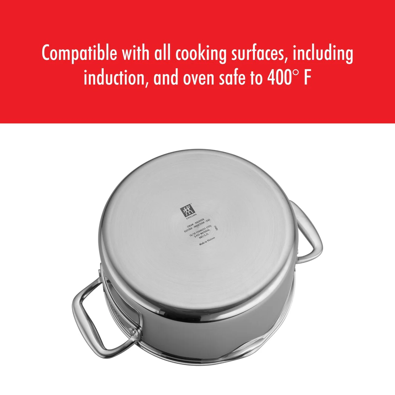 ZWILLING Clad CFX 6-qt Stainless Steel Ceramic Nonstick Dutch Oven