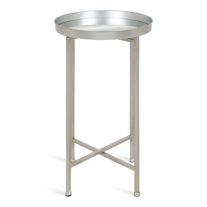 Kate and Laurel Celia Round Metal Foldable Tray Table - 14x14x25.75