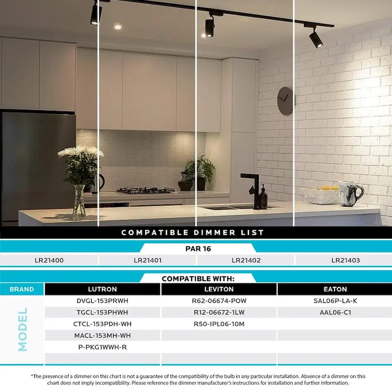 Luxrite PAR16 LED Bulb, 50W Equivalent, 450 Lumens, Dimmable, Enclosed Fixture Rated, ETL, Damp Rated, E26 Base (6 Pack)