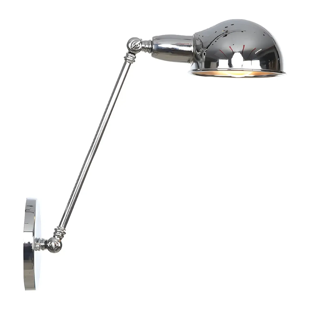 Metal Glossy Dome Swing Arm Wall Light