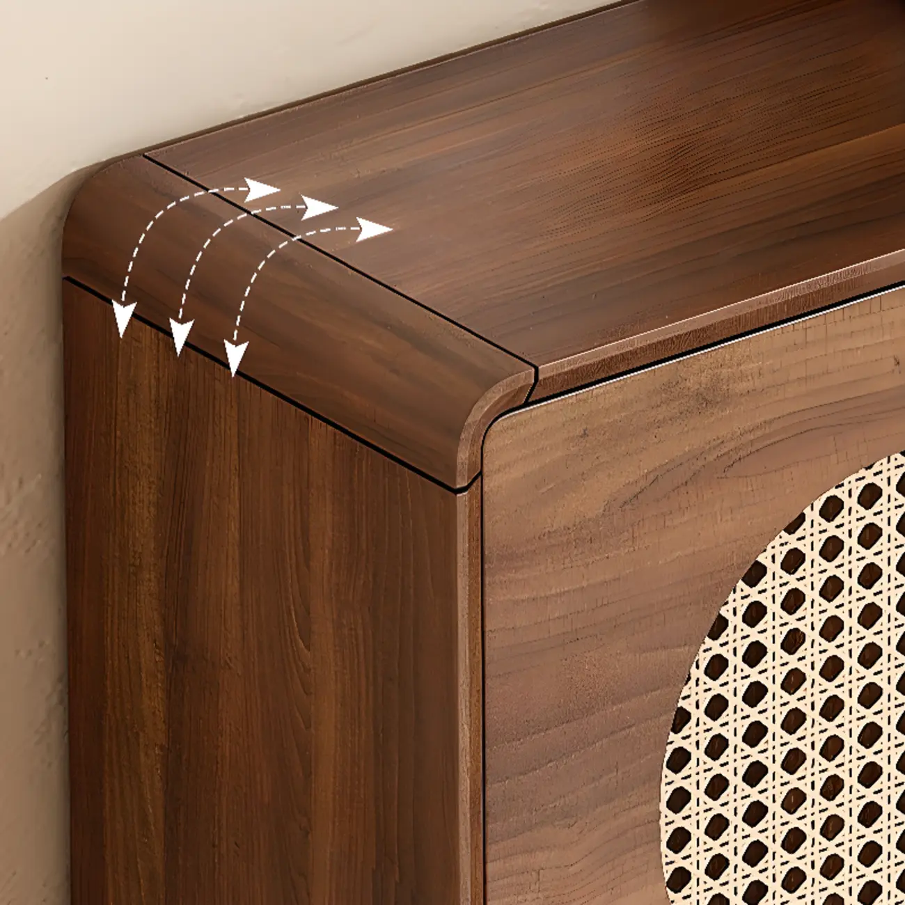 Bohemian Slim Brown Drop-Front Wood Shoe Cabinet