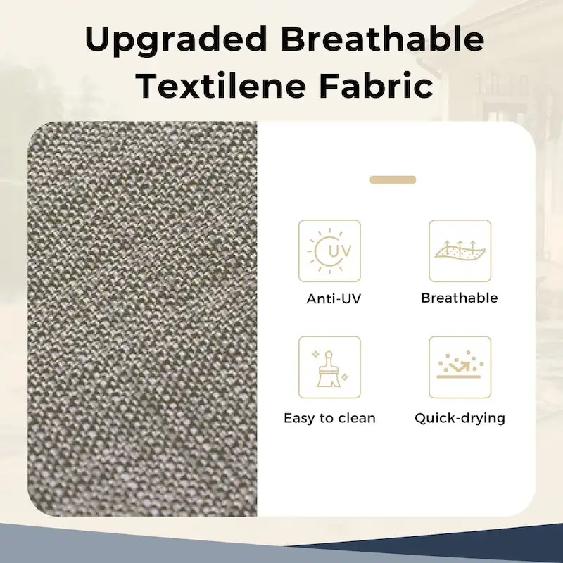 MAISONARTS 5 Piece Patio Dining Set,4 Sling Dining Swivel Chairs and 37  Square Metal Table with 1.57  Umbrella Hole