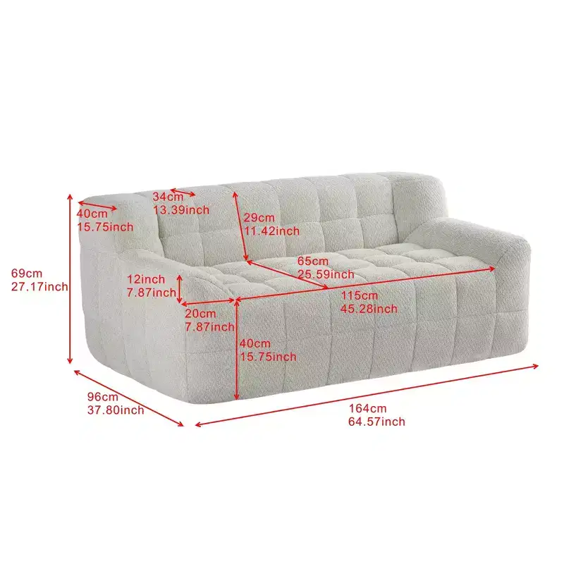 GDFStudio Tobey Modern 64.5 Square-Tufted Velvet Compression Foam Loveseat