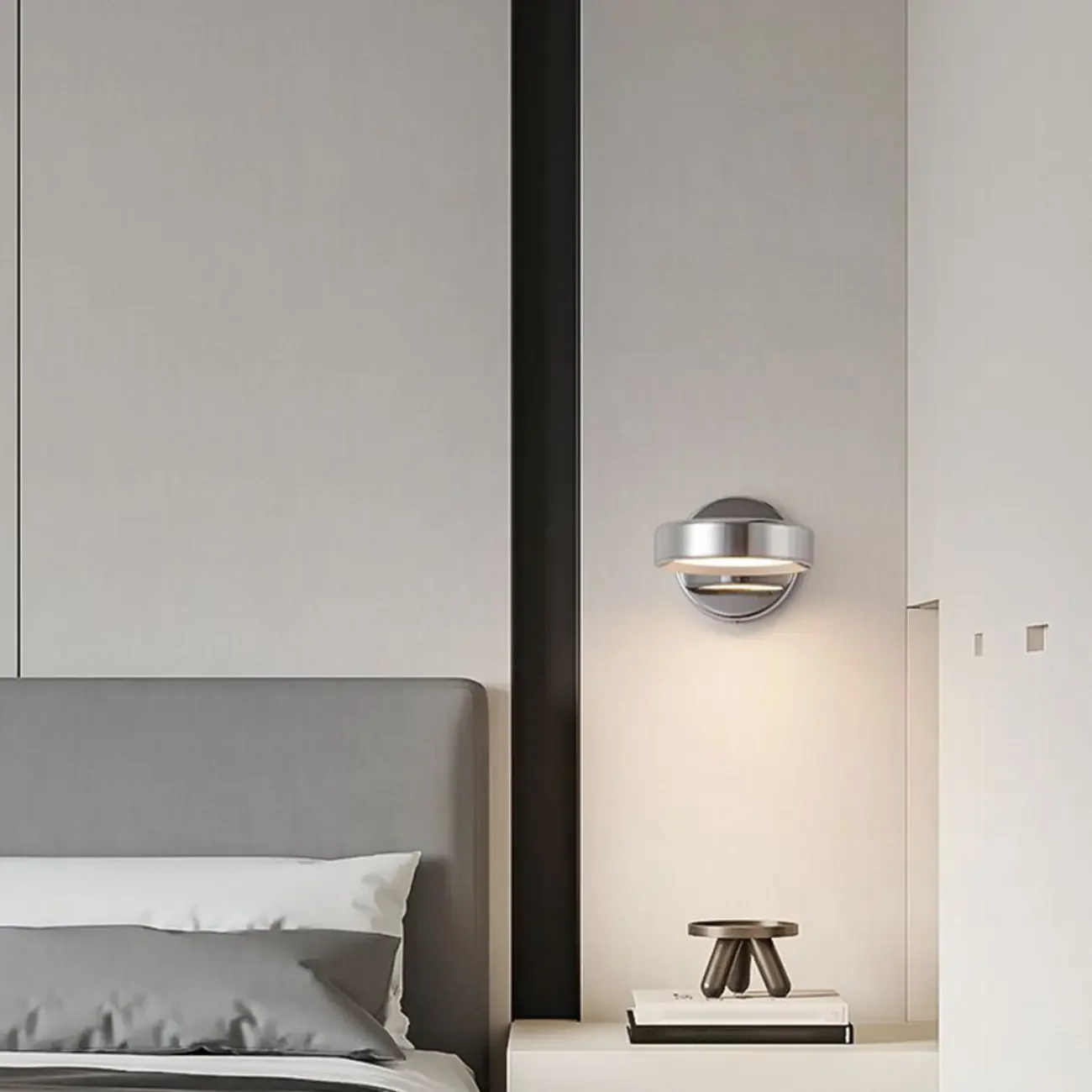 Modish Rotating Circular Chrome Wall Sconce