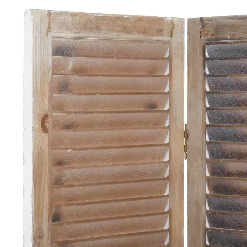 Farmhouse Wood Room Divider Screen Cream - Olivia & May
