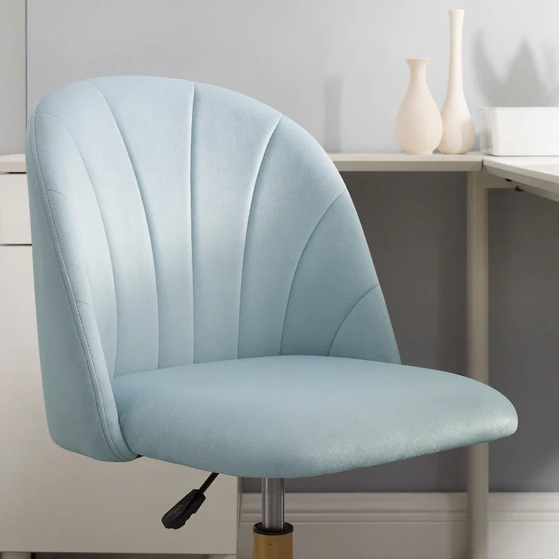 Aubrie Velvet Curved Swivel Desk Chair