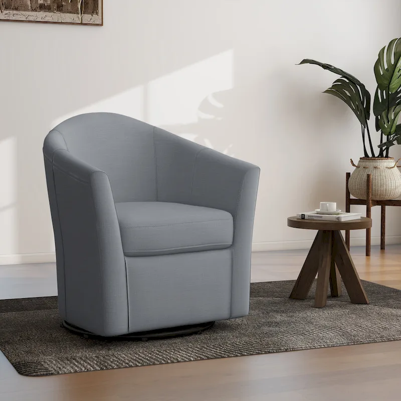 Swivel Accent Chair with Metal Base - 30.7W x 29.9H x 27.5D