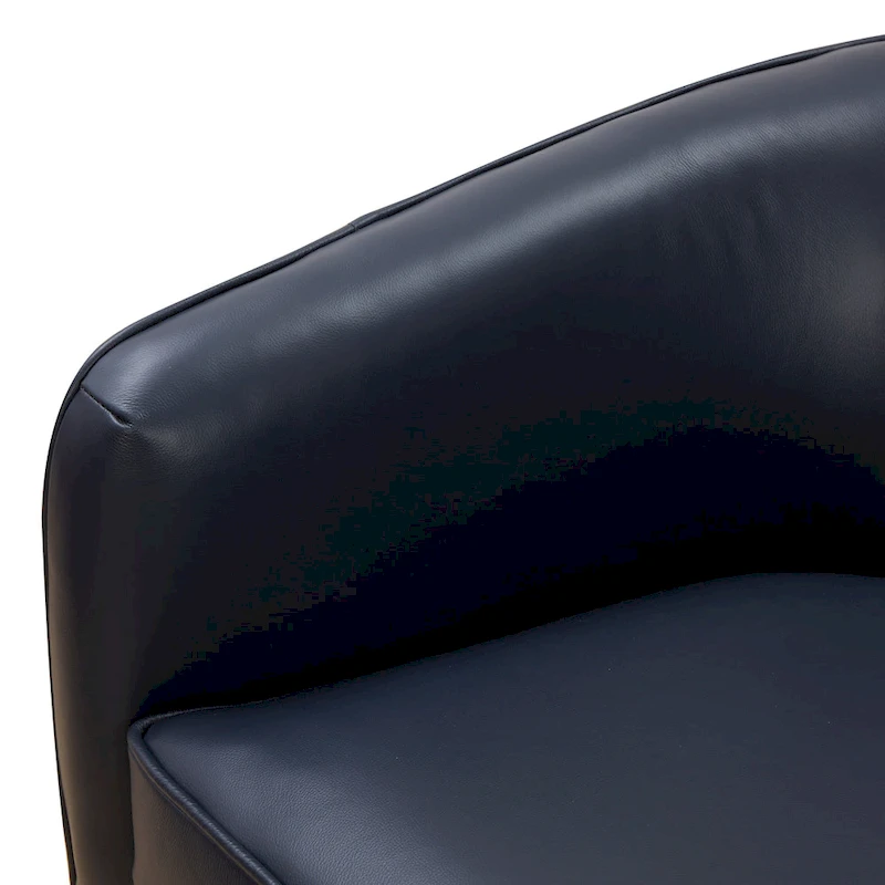Tito Top Grain Leather Wood Base Swivel Chair by Greyson Living