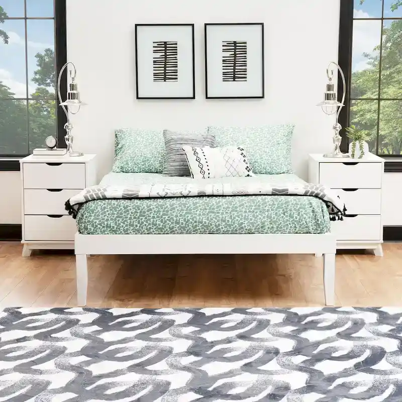 Purcell Bedroom 3-Piece Set with 3-Drawer Nightstands (Set of 2)