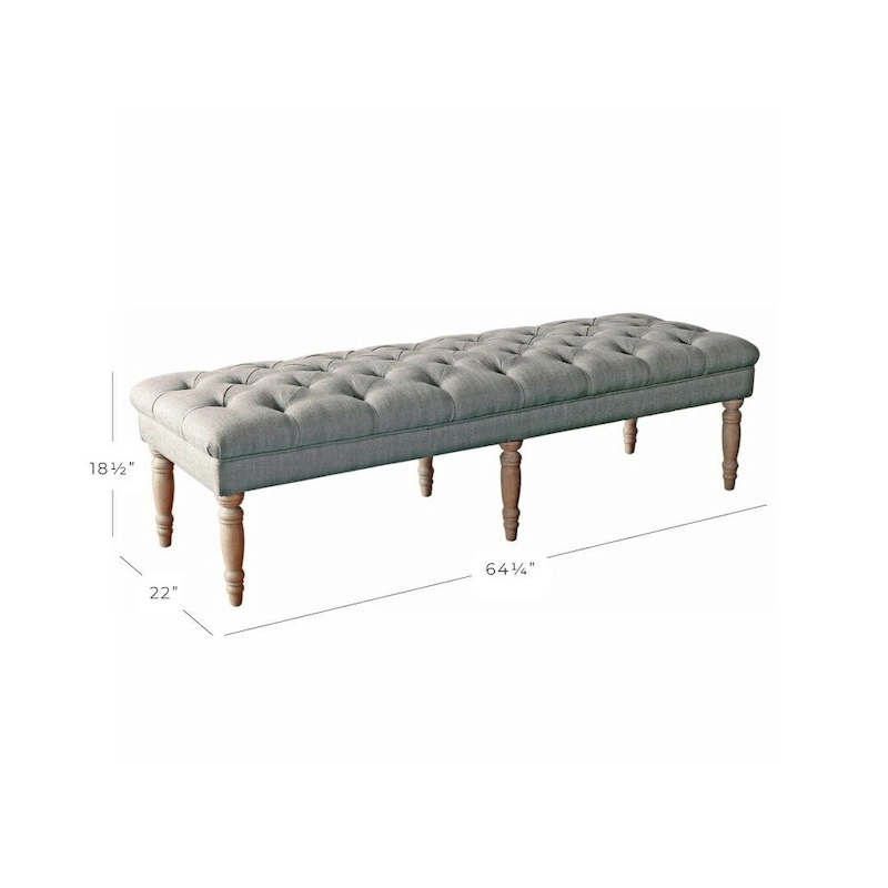 The Gray Barn Blasted Rock Grey Tufted Bench