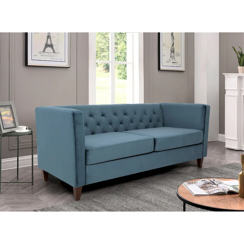 Lisette 73.3 Velvet Square Arm Sofa
