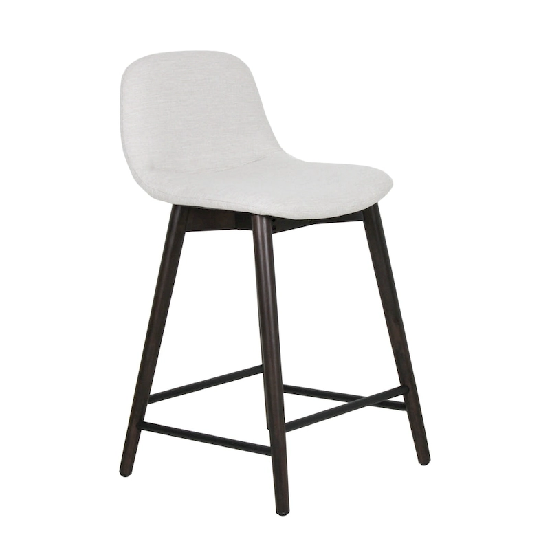 Upholstered Solid Wood Counter Stool With Footrest by East at Main