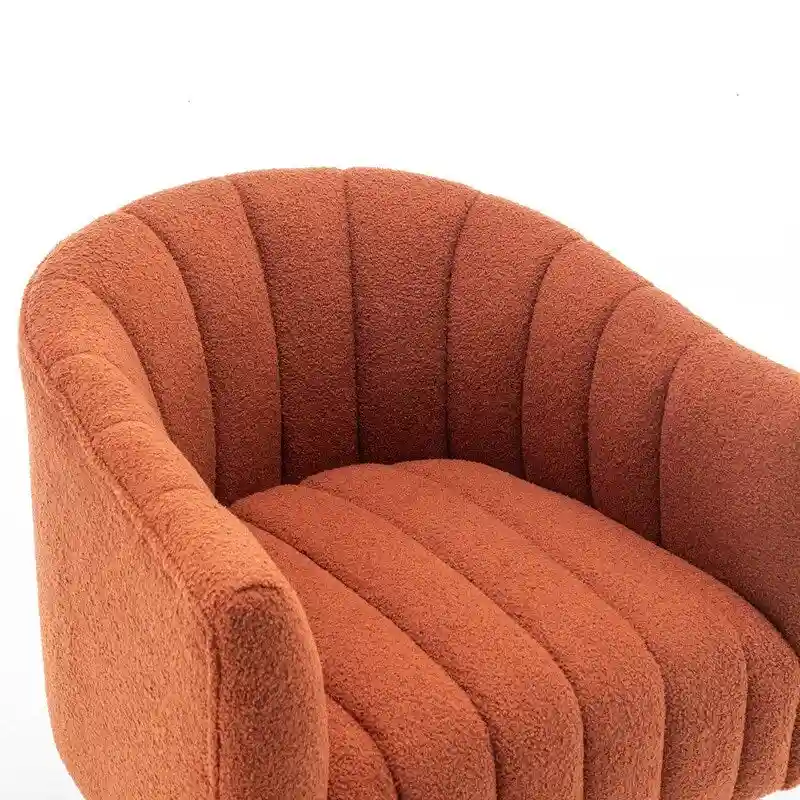 SEYNAR Modern Glam Velvet Upholstered Round Swivel Accent Barrel Chair