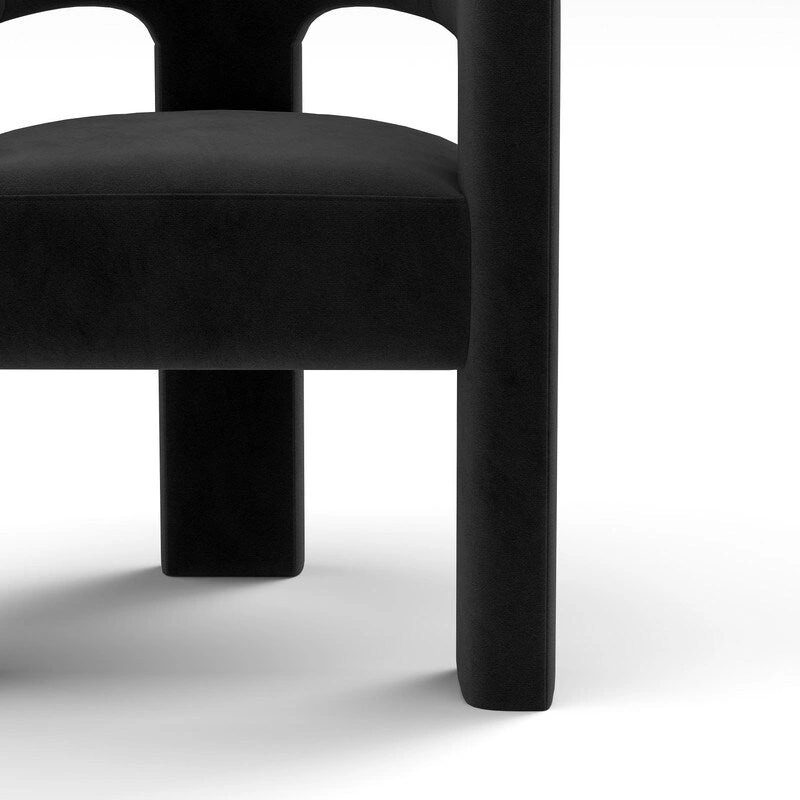 SEYNAR Modern Glam Velvet Upholstered Dining Chair, Open-Back Accent Chair