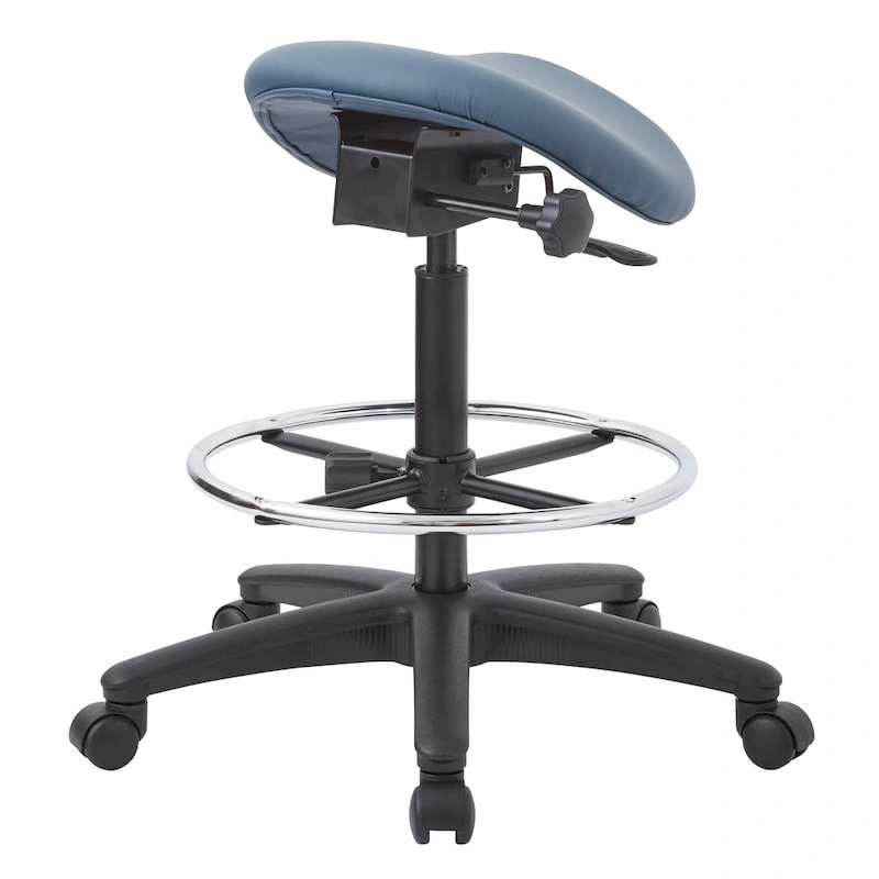 Backless Stool with Height-adjustable Saddle Seat