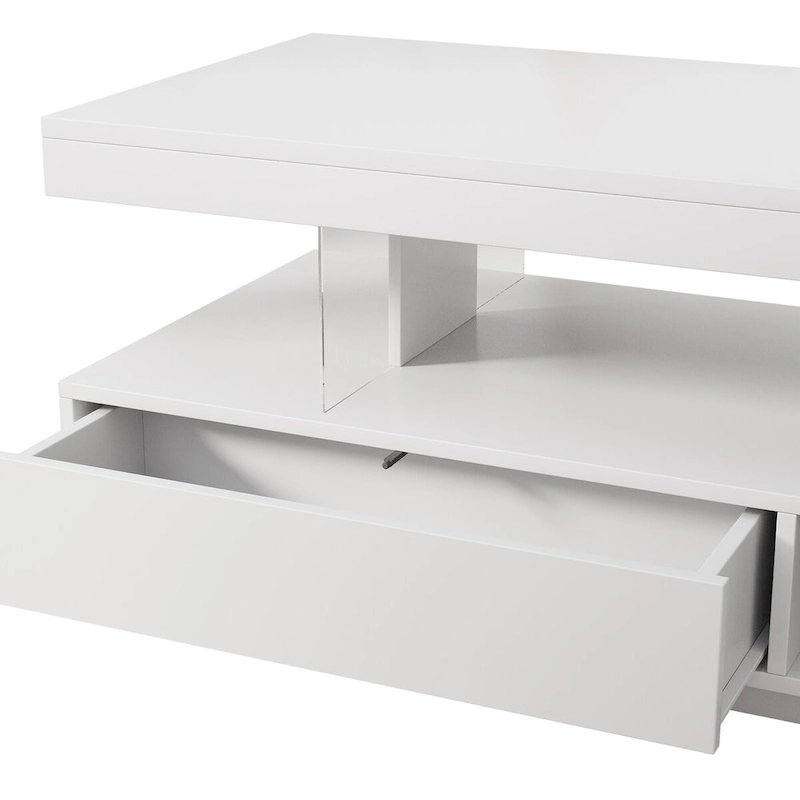 Coffee Table with 2 Drawers and Display Shelves