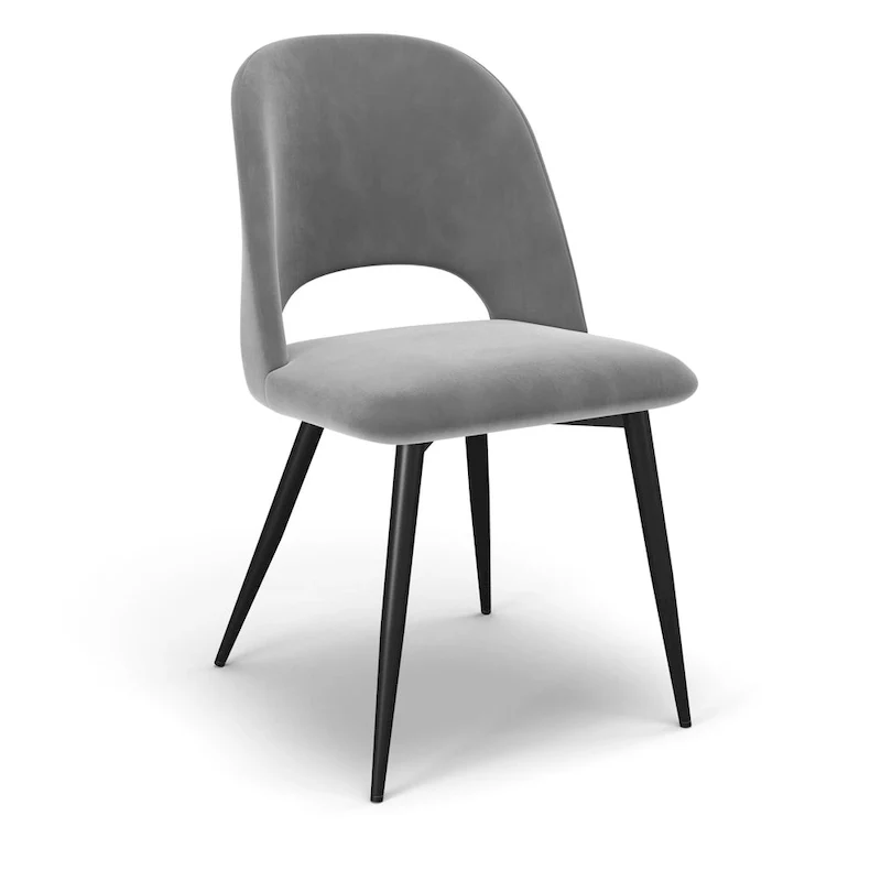 Velvet Side Chair Black Legs (Set of 2)