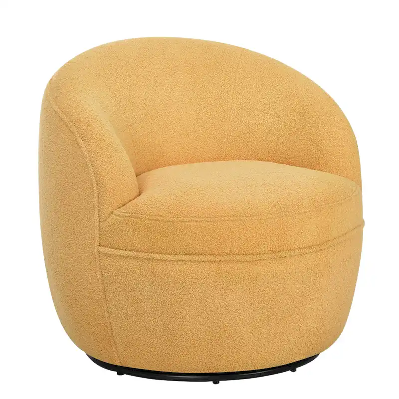 Roundhill Furniture Galleria 360 Swivel Teddy Sherpa Fabric Barrel Chair