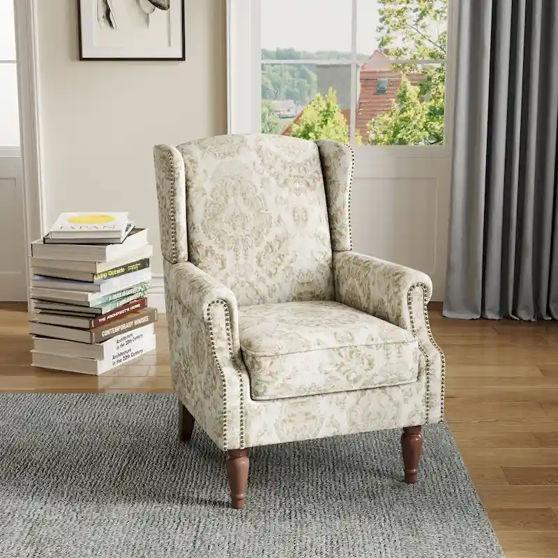 Upholstered Accent Chair Nailhead Trim Arm Chair