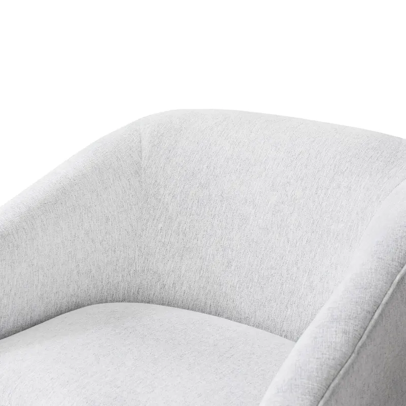 Modern Accent Chair Upholstered Fabric Living Room Swivel Barrel Armchair Wood Frame