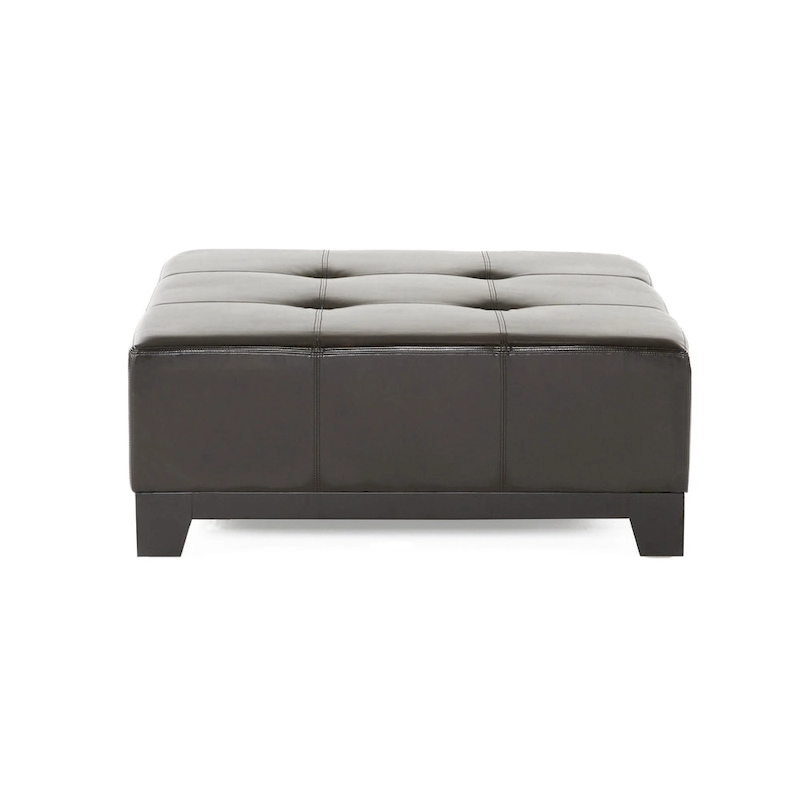 Darlington Espresso Bonded Leather Ottoman by Christopher Knight Home