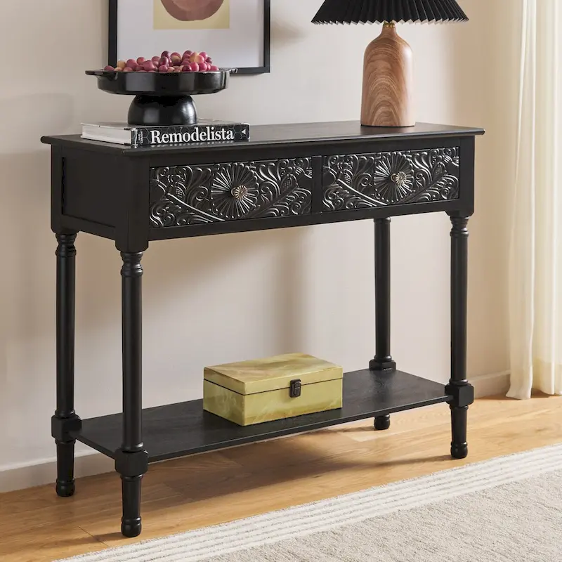 SAFAVIEH Leonia 2-Drawer Console Table - 35.5  W x 13  L x 29.5  H - 36Wx13Dx30H