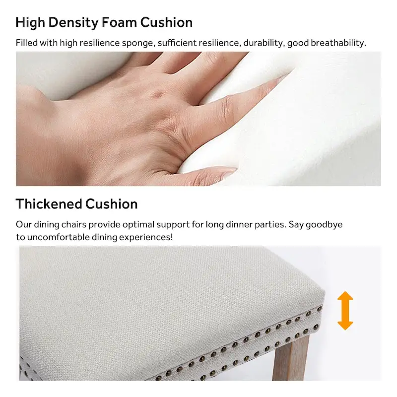 Upholstered Tufted Velvet Dining Chair with Solid Wood Legs Set of 6