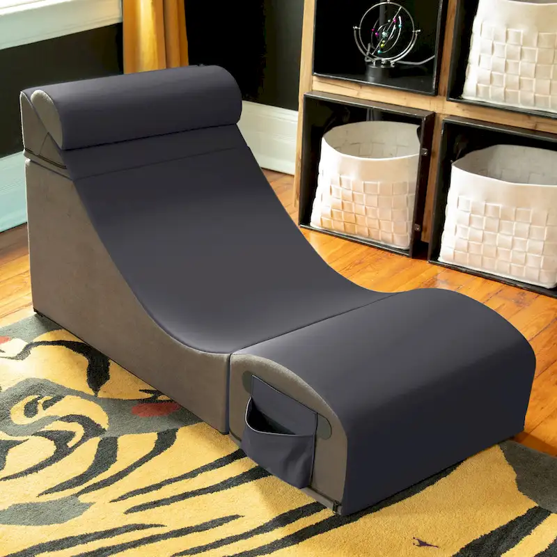 Jaxx Flexx V-Tex Convertible 3 in 1 Gamer Chair, Table, & Ottoman w/ Adjustable Headrest - Vinyl