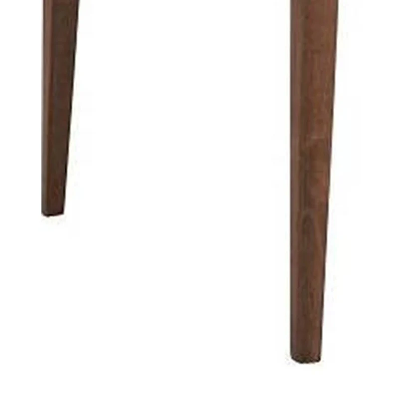 Evis 63 Inch Dining Table, Marble Grain Faux Stone Top, Walnut Brown Wood