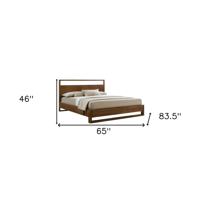 Brown Wood Queen Bed Frame