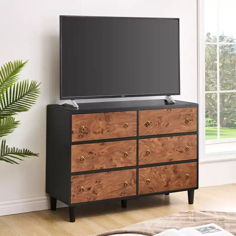 Natural Oak 6/7-Drawer Modern Wood Dresser, Storage Chest for Bedroom