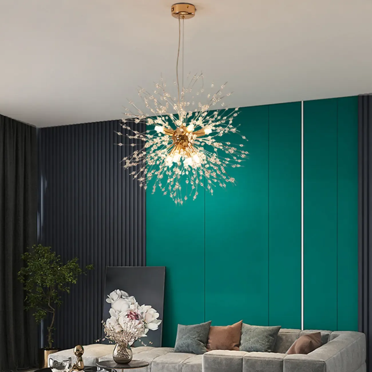 Luxury Crystal Chandelier Starburst with Flexible Length