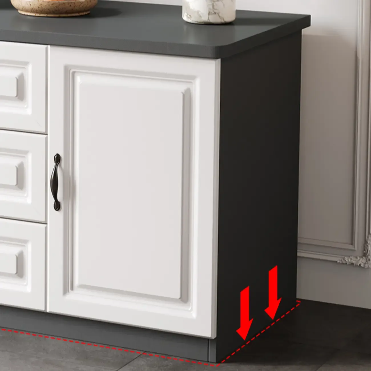 Modern Long Wood TV Stand with Cabinets