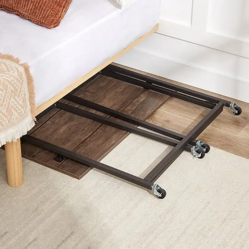 Rolling Folding Computer Desk 31.5, No Assembly Required, Space-Saving Foldable Laptop Table for Home Office